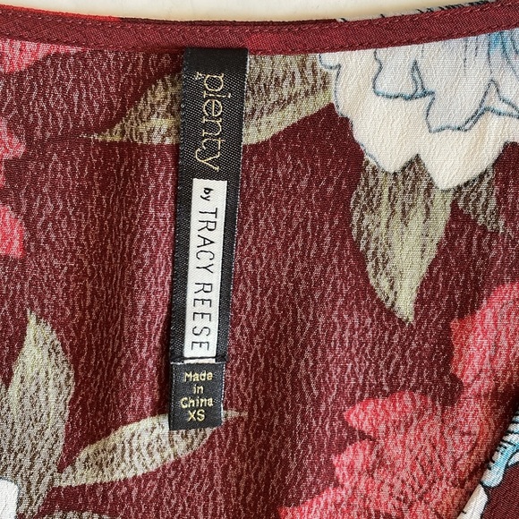 Plenty by Tracy Reese aleah floral surplice wrap ruffle midi dress size XS - Picture 6 of 8